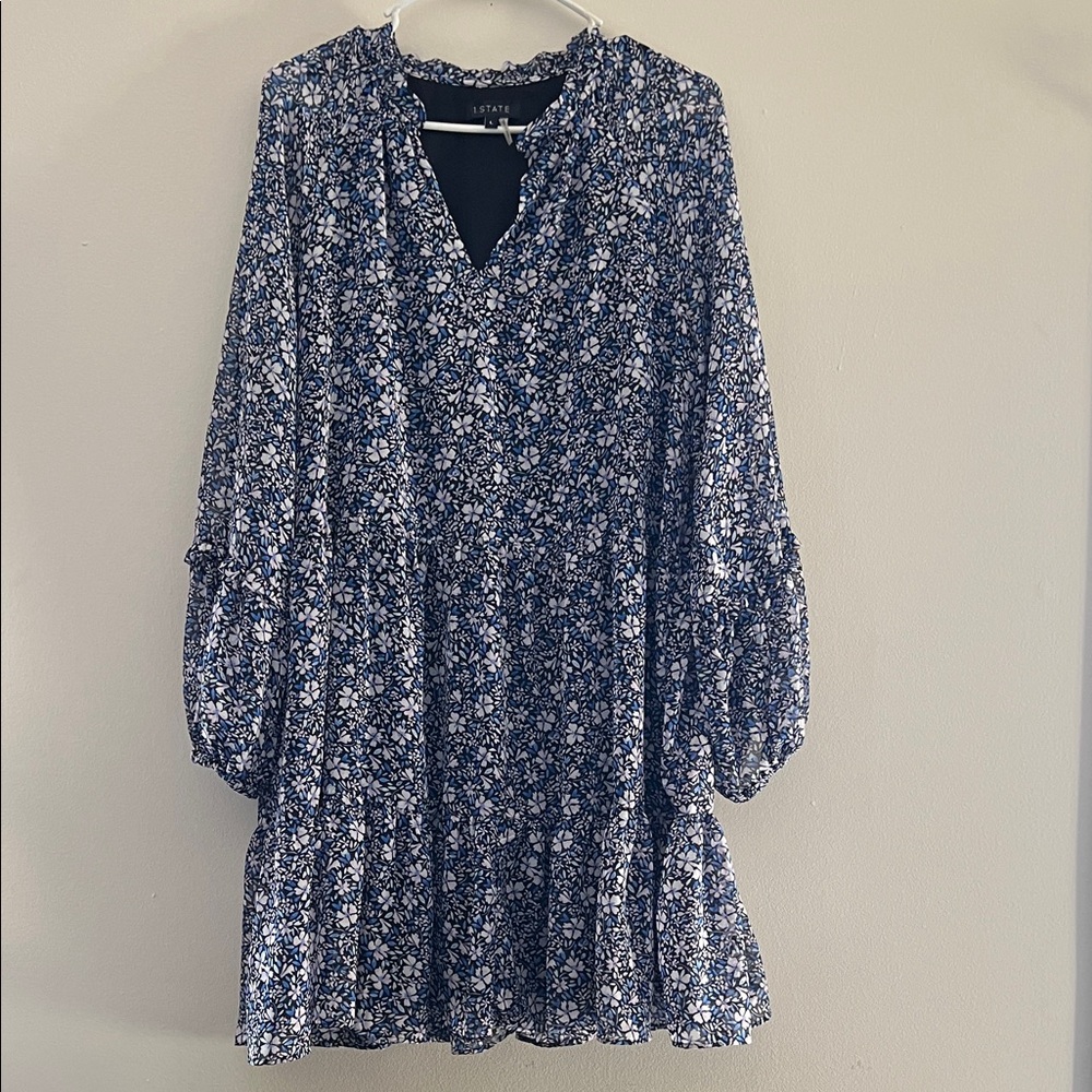 1. State Blue Floral Midi Dress